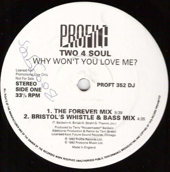 Two For Soul - Why Won't You Love Me? Vinyl