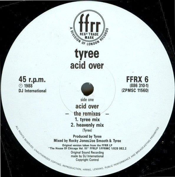 Tyree - Acid Over (The Remixes) Vinyl