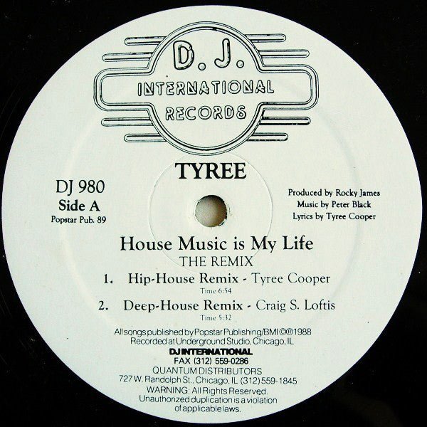 Tyree Cooper - House Music Is My Life (The Remix) Vinyl