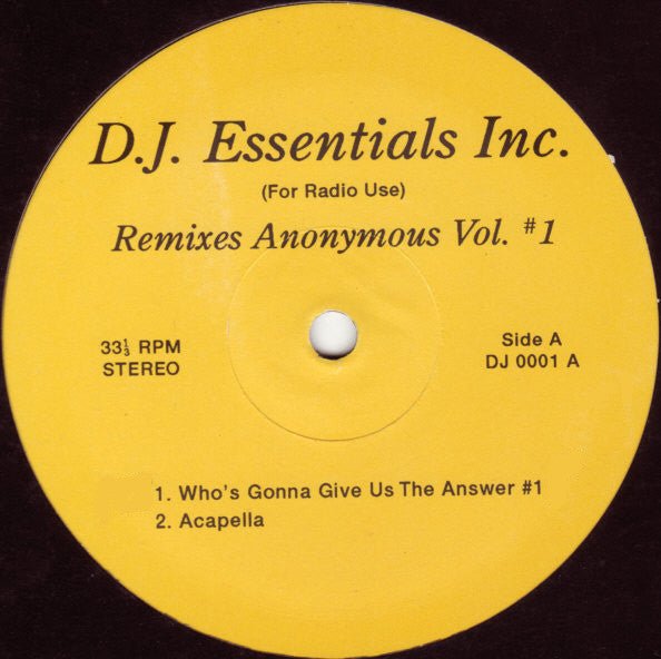 Unknown Artist - Remixes Anonymous Vol. 1 Vinyl