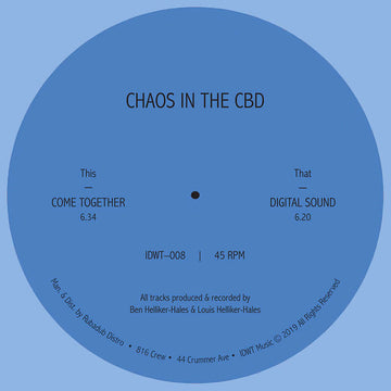 Chaos In The CBD - Come Together - Artists Chaos In The CBD Genre Deep House Release Date 2 Jun 2023 Cat No. IDWT008 Format 12