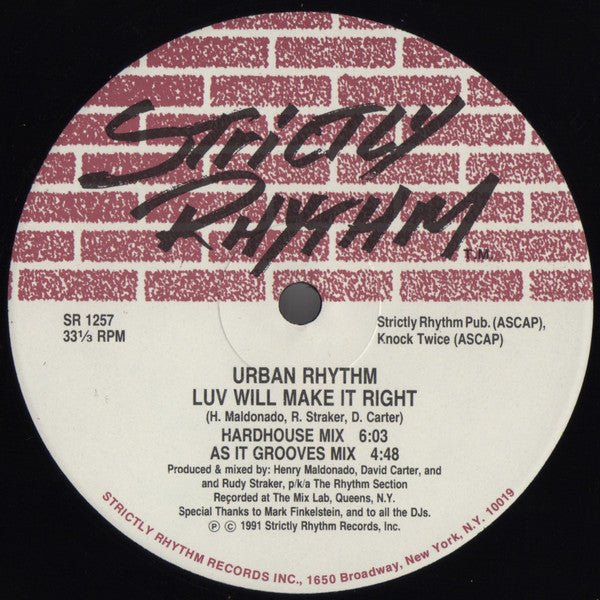 Urban Rhythm - Feel It Baby All Nite Vinyl
