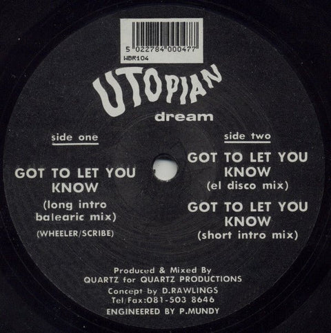 Utopian Dream - Got To Let You Know Vinyl - Vinyl Record