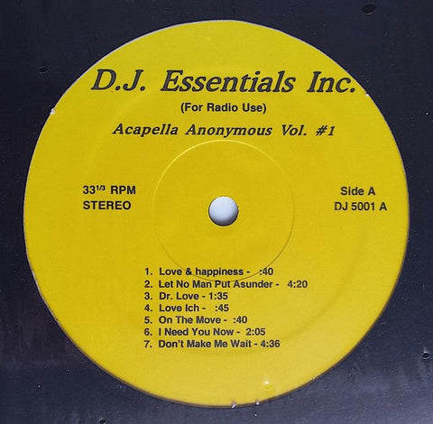 Various - Acapella Anonymous Vol. 1 Vinyl - Vinyl Record