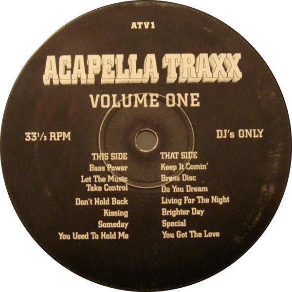 Various - Acapella Traxx Volume One Vinyl