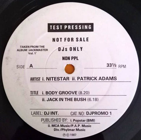 Various - Jackmaster 1 - Test Pressing Vinyl - Vinyl Record