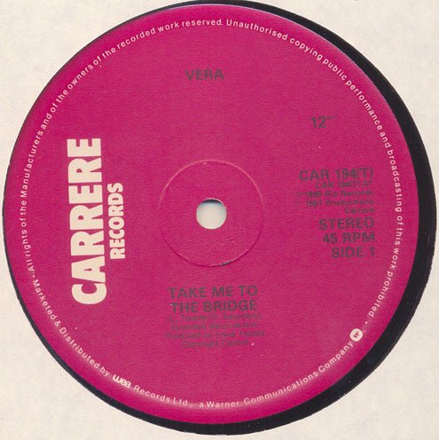 Vera - Take Me To The Bridge / Different People Vinyl