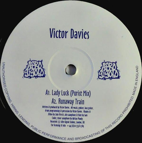 Victor Davies - Lady Luck / Runaway Train Vinyl - Vinyl Record