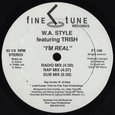 W. Al - Style Featuring Trish - I'm Real Vinyl - Vinyl Record