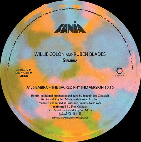 Willie Colon & Ruben Blades - Siembra (Joe Claussell Remix) Vinyl - Vinyl Record
