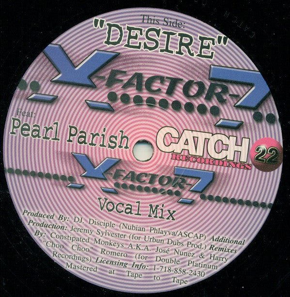 X - Factor 7 Feat: Pearl Parish - Desire Vinyl