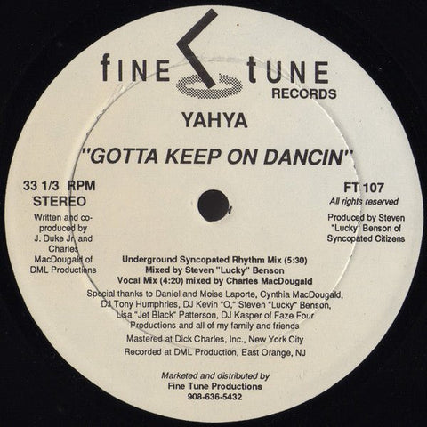 Yahya McDougald - Gotta Keep On Dancin Vinyl - Vinyl Record