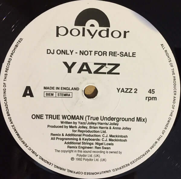 Yazz - One True Woman Vinyl