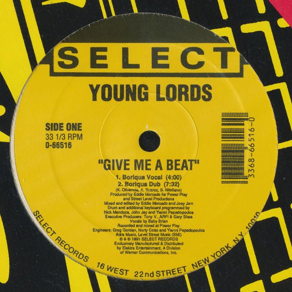 Young Lords - Give Me A Beat Vinyl