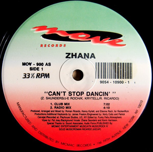 Zhana Saunders - Can't Stop Dancin' Vinyl