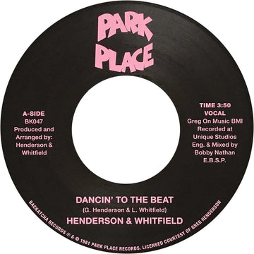 Henderson & Whitfield - Dancin To The Beat 45 - Artists Henderson & Whitfield Genre Boogie, Reissue Release Date 3 Mar 2023 Cat No. BK047 Format 7