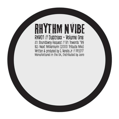Dubtraxx - Volume One (Reissue) - Artists Dubtraxx Genre UK Garage Release Date 19 May 2023 Cat No. RNV 01R Format 12" Vinyl - Rhythm N Vibe - Rhythm N Vibe - Rhythm N Vibe - Rhythm N Vibe - Vinyl Record