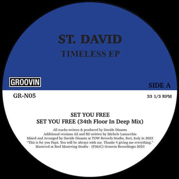 St. David - Timeless - Artists St. David Genre Deep House Release Date 24 Feb 2023 Cat No. GR-N05 Format 12