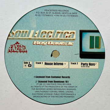 Roy Davis Jr - Soul Electrica - Artists Roy Davis Jr Genre Deep House Release Date 1 Jan 1998 Cat No. PF088 Format 2 x 12