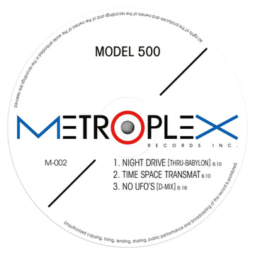 Model 500 - Night Drive (Thru-Babylon) - Artists Model 500 Genre Detroit Techno, Reissue Release Date 21 Apr 2023 Cat No. M002 Format 12