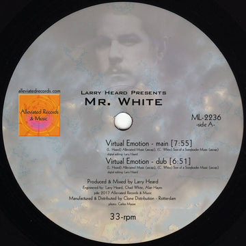 Larry Heard presents: Mr. White Virtual Emotion / Supernova (Vinyl) at ColdCutsHotWax - Alleviated Records is proud to present another edition of the Larry Heard presents Mr. White sessions. These 2 selections, produced and mixed by Larry Heard somehow bo Vinly Record