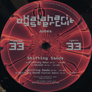 Junes - Shifting Sands - Artists Junes Genre Techno, Tech House Release Date 1 Nov 2022 Cat No. OYSTER33 Format 12