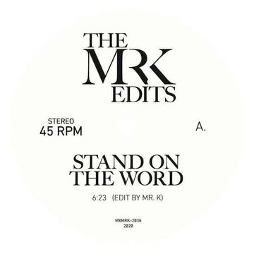 Mr K - Stand On The Word - Mr K - Stand On The Word - Gospel music has had a long relationship with the underground dance floors of New York and New Jersey, sharing an emotionally charged spirituality that is central to devotees of each. Sitting at the ne Vinly Record