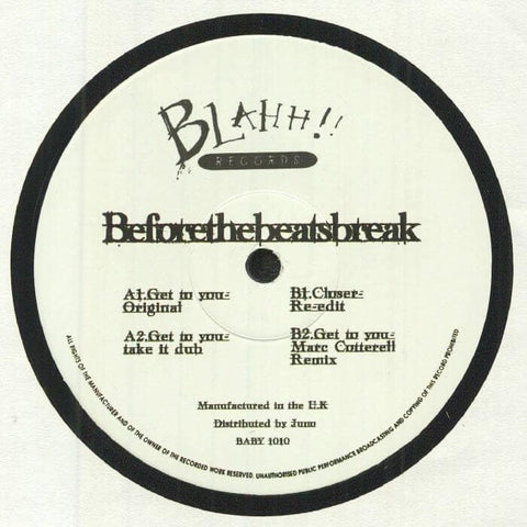Beforethebeatsbreak - Get To You Vinyl - Vinyl Record