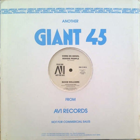 David Williams - Come On Down, Boogie People Vinyl - Vinyl Record