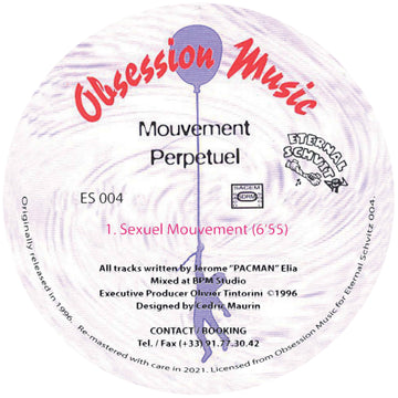 Mouvement Perpetuel - 'Sexuel Mouvement' Vinyl - Artists Mouvement Perpetuel Genre House, Techno Release Date 20 May 2022 Cat No. ES004 Format 12
