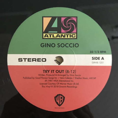 Gino Soccio - 'Try It Out' Vinyl Vinyl - Vinyl Record
