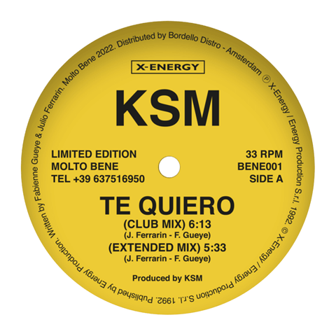 KSM - Te Quiero / I Love You Vinyl - Vinyl Record