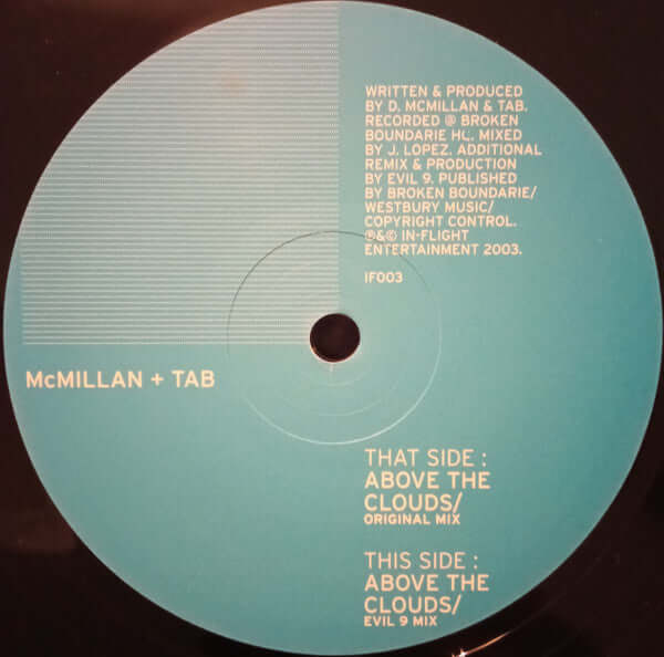 McMillan & Tab - Above The Clouds Vinyl