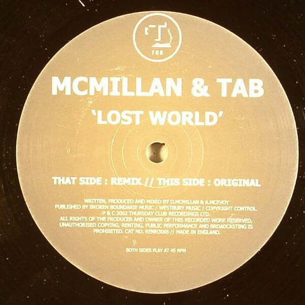 McMillan & Tab - Lost World Vinyl