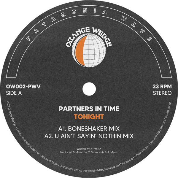 Partners In Time - 'Tonight' Vinyl Vinyl
