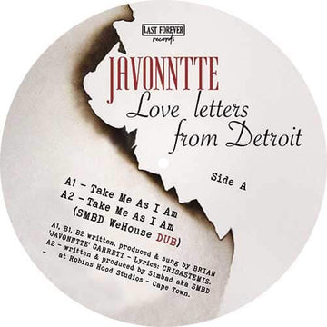 Javonntte - 'Love Letters From Detroit' Vinyl - Artists Javonntte Genre Deep House, Garage House Release Date 7 Sept 2022 Cat No. LFR014 Format 12