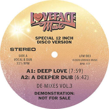 Loveface - De-mixes: Vol 3 - Loveface - De-mixes: Vol 3 (Vinyl) - Vinyl, 12
