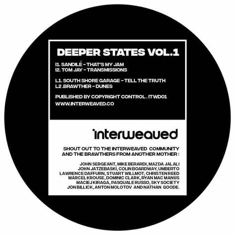 Sandile / Tom Jay / South Shore Garage / Brawther - Deeper States Vol 1 Vinyl - Vinyl Record