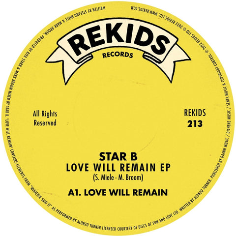 Star B - Love Will Remain Vinyl - Vinyl Record