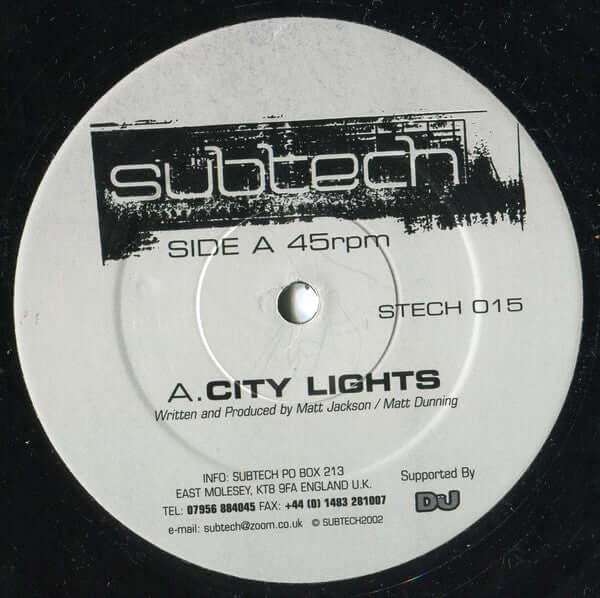 Subtech - City Lights / Driv'in In Your Mind Vinyl