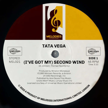 Tata Vega & Al Johnson - I've Got My Second Wind - Artists Tata Vega, Al Johnson Genre Disco, Soul Release Date 6 May 2022 Cat No. MEL21 Format 12