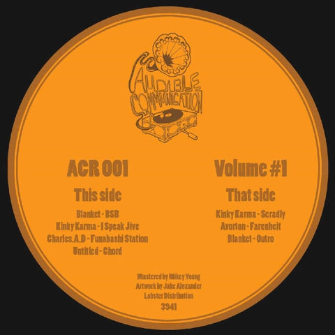Various - 'Audible Communication Volume 1' Vinyl Vinyl - Vinyl Record