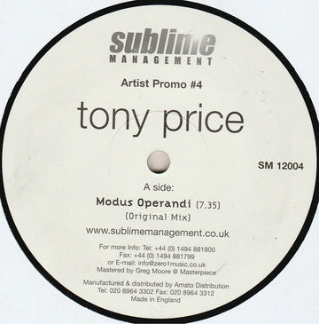 Tony Price : Modus Operandi (12