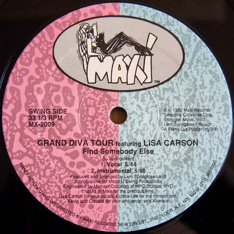 Grand Diva Tour Featuring Lisa Carson : Find Somebody Else (12") - Vinyl Record