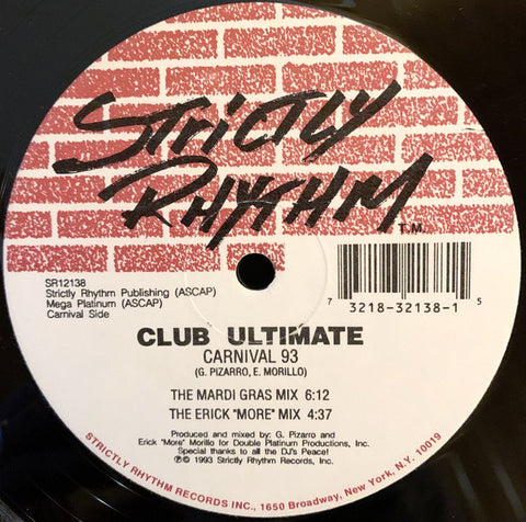 Club Ultimate : Carnival 93 (12") - Vinyl Record