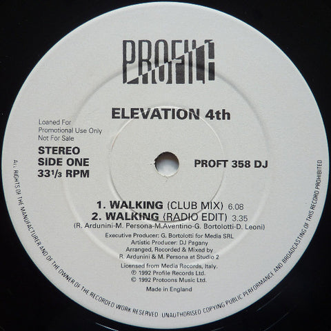 Elevation 4th : Walking (12", Promo) - Vinyl Record