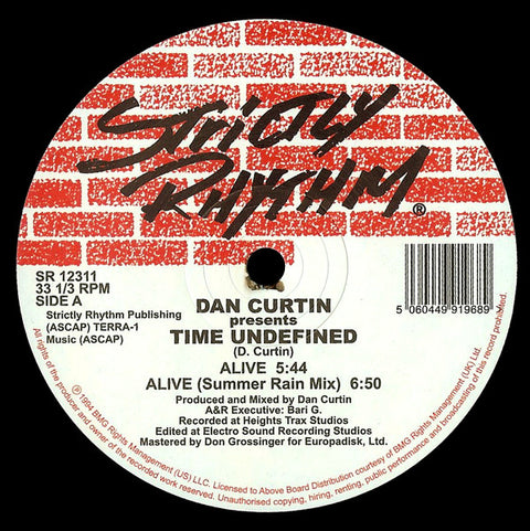 Dan Curtin Presents Time Undefined : Alive / Cascade (12", RE, RM) - Vinyl Record