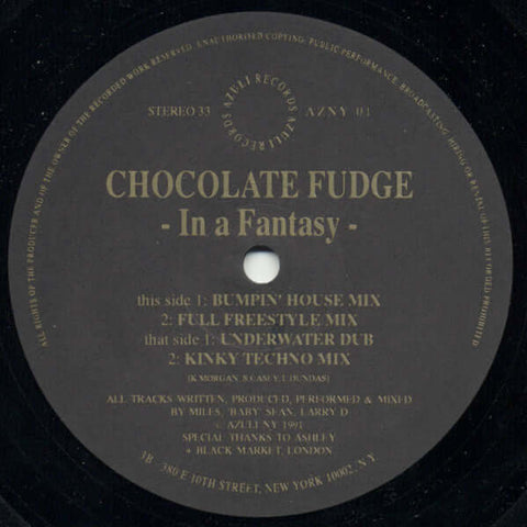 Chocolate Fudge : In A Fantasy (12") is available for sale at our shop at a great price. We have a huge collection of Vinyl's, CD's, Cassettes & other formats available for sale for music lovers - Vinyl Record