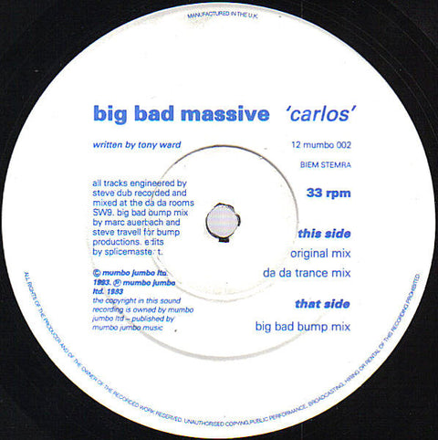 Big Bad Massive : Carlos (12") - Vinyl Record