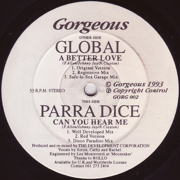 Global / Parra Dice : A Better Love / Can You Hear Me (12